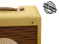 Preview: Frontbespannung Fender Oxblood m. Goldstreifen - 120 x 90 cm