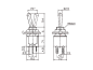 Preview: Sub-Miniatur Toggle Switch DPDT - 2 postion ON-ON