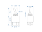 Preview: Toggle Switch APEM 644 H/2 DP3T - ON-(OFF)-ON