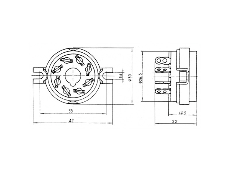 Socket Octal Ceramic, Chassis