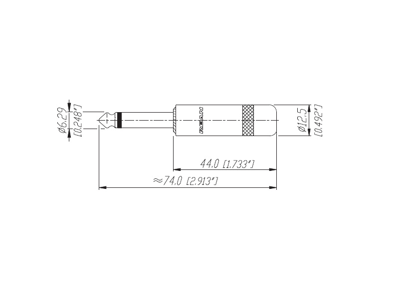 Rean NYS224-BG - 6,3 mm (1/4") phone plug, mono