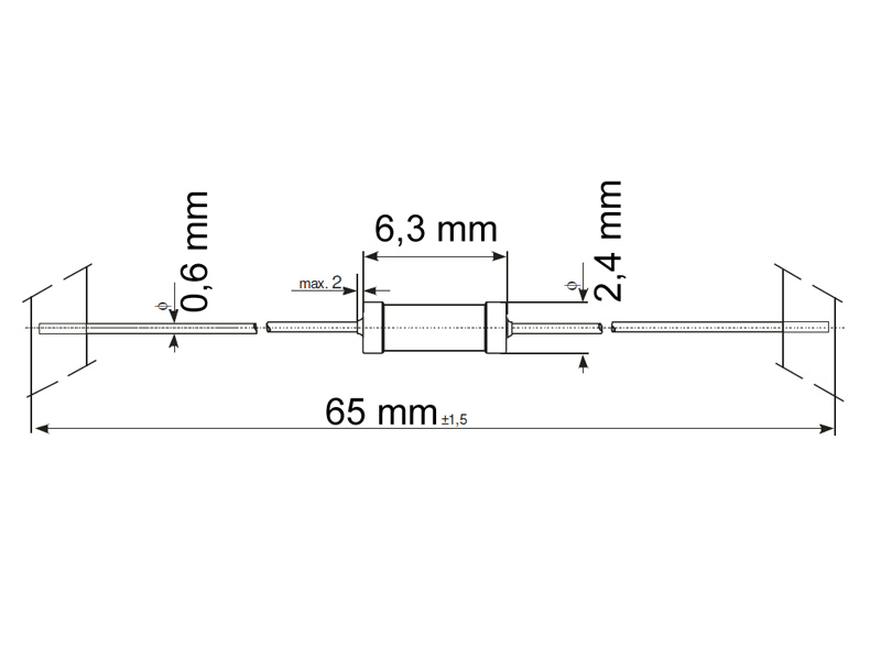 Metalloxid Widerstand  1 Watt / 180 Ohm