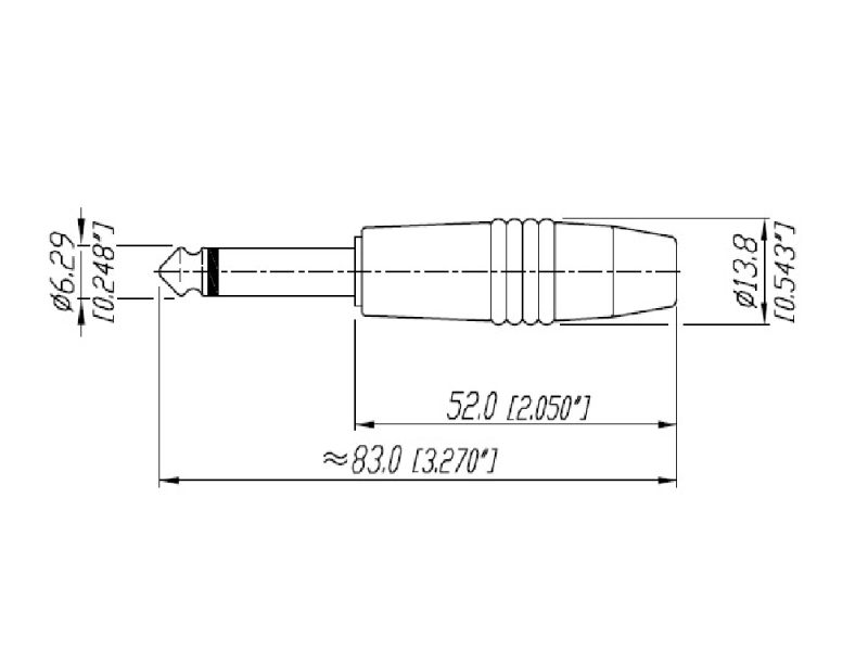 Rean NYS224C-0 - 6,3 mm (1/4")  Klinkenstecker, mono - grün