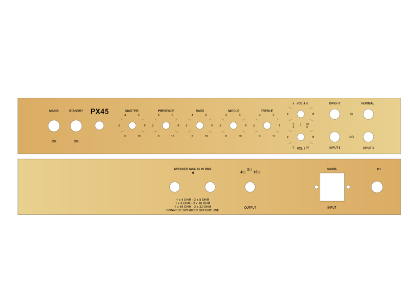 Faceplate für TT Bausatz PX45 - Gold glänzend