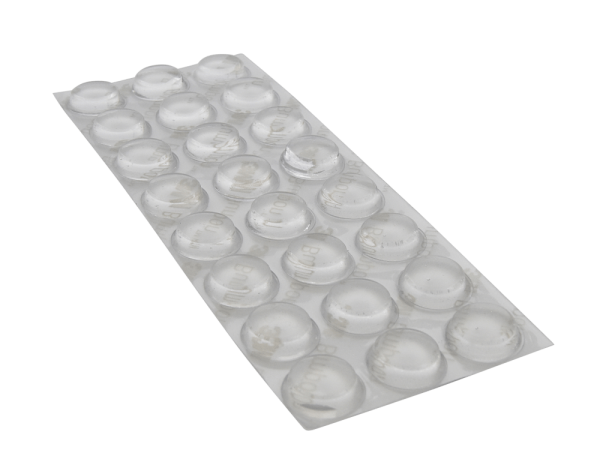 Rubber Feet flat-round, self-adhesive, clear - 24 pcs.