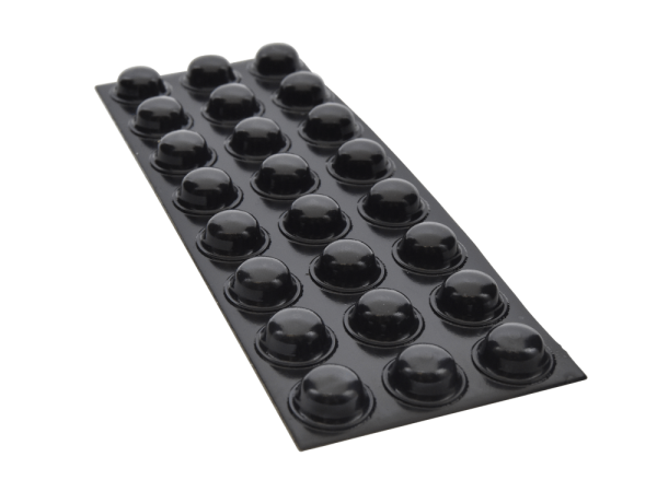 Rubber Feet round, self-adhesive, black - 24 pcs.