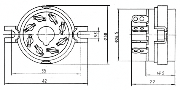 Socket Oktal Keramik, Chassis - GOLD