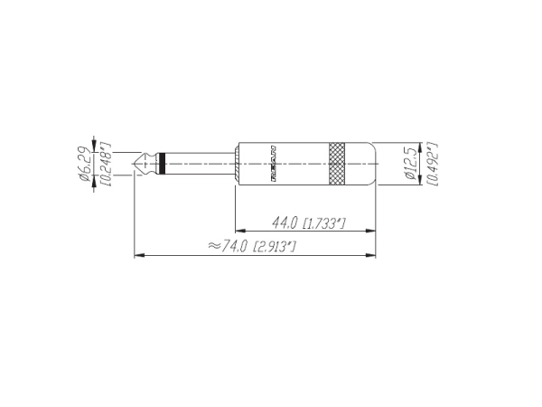 Rean NYS224BG - 6,3 mm (1/4") Klinkenstecker, vergoldet, mono