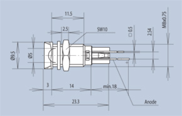 LED Ø5 mm Metal Holder, silver