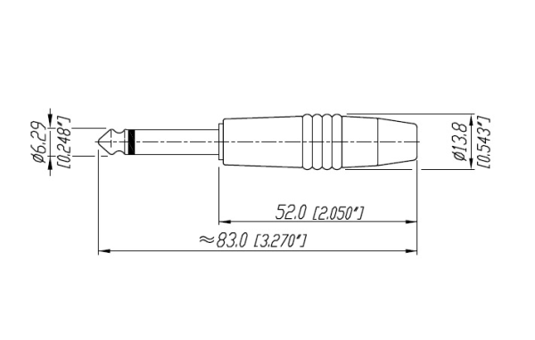 Rean NYS224C-0 - 6,3 mm (1/4")  Klinkenstecker, mono, schwarz