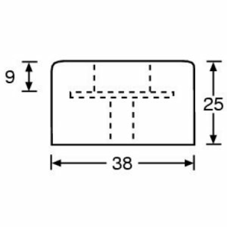 Rubber foot with steel insert 38 x 25 mm - Pack of 4