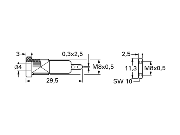 Einbaubuchse 4.0 mm, schwarz