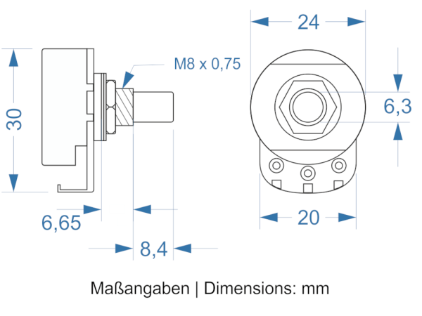 Alpha 1 MOhm log / Audio - 5 Stück