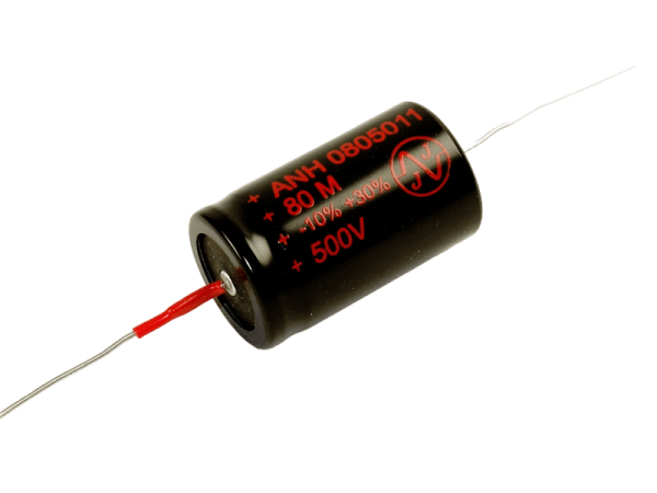 JJ Capacitor 80 µF / 500 V axial