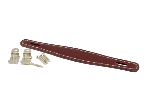 Strap handle, brown, flat, Fender-style