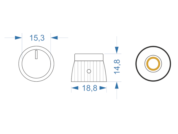 Marshall Style Knob Gold