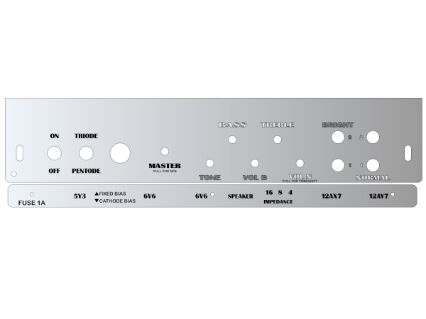 Faceplate for TT Amp-Kit 5Ä3 - MKII silver/ black