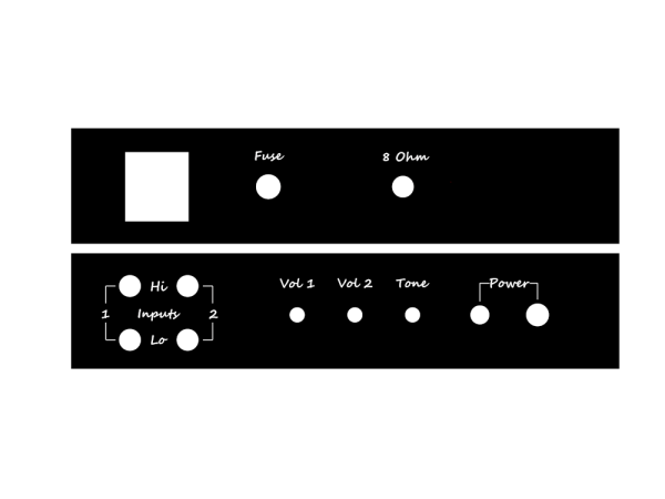 Faceplate for TT Amp-Kit Emma - black/white