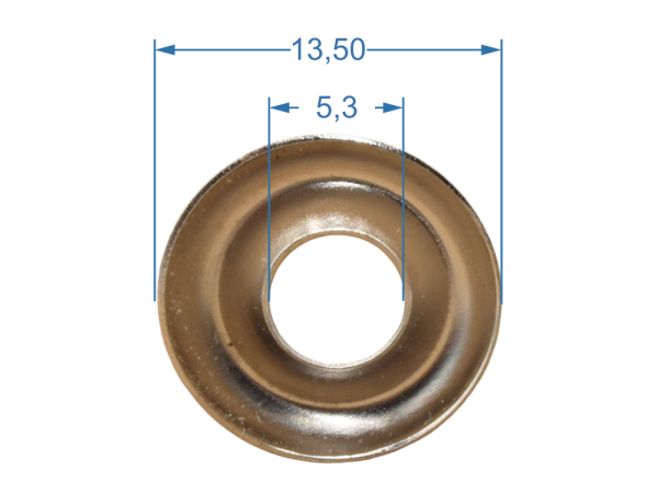 Blackface Style Rosette, Edelstahl, gross - 12er Pack