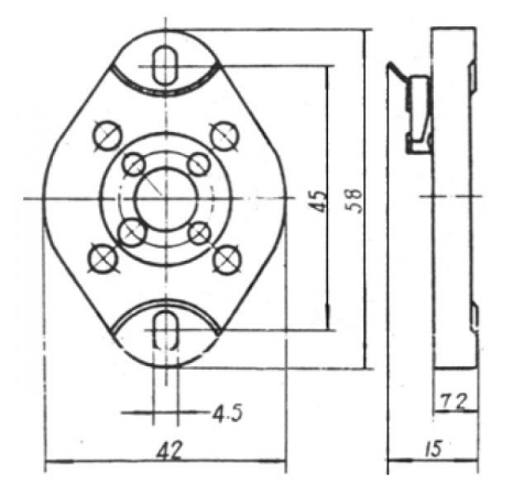 Sockel UX-4 Keramik, Chassis