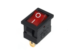Mini Rocker switch, 2 postion, SPST, ON-OFF, lighted red