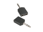Y-Adapter - 2 x 6.3 mm stereo Jack female to 6.3 mm stereo Jack