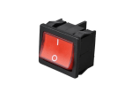 Rocker switch, 2 position, DPST, ON-OFF, lighted red, Marquardt