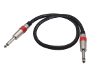 Speaker cable, 2 x 6,3 mm plug, 1 m - black